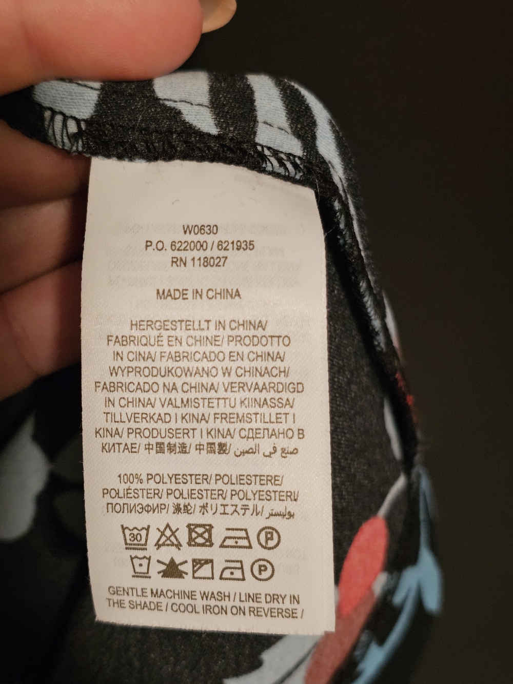 Boden Black Midi Dress with Light Blue Vine Print and Red Floral Accents - Picture 11 of 12